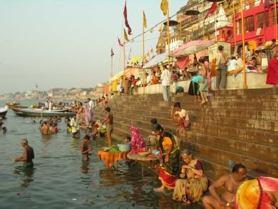 Motorradreise Indien Ganges bei Benares